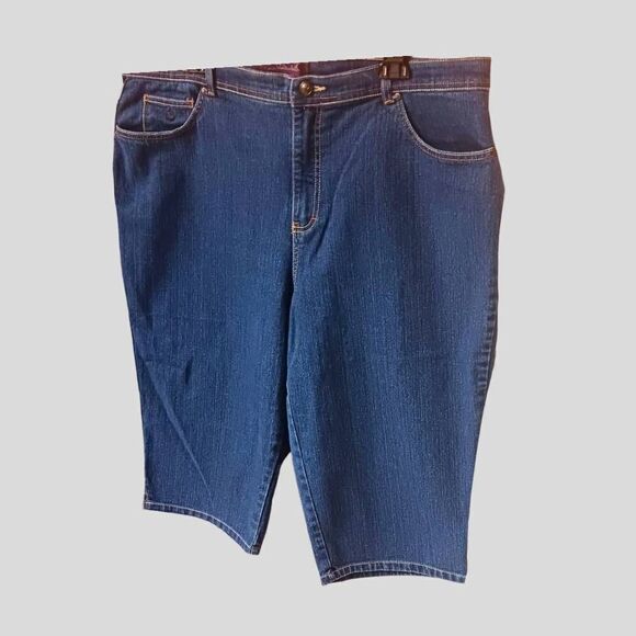 GLORIA VANDERBILT Plus Size Dark Blue Amanda Capri's 20W - Picture 2 of 9